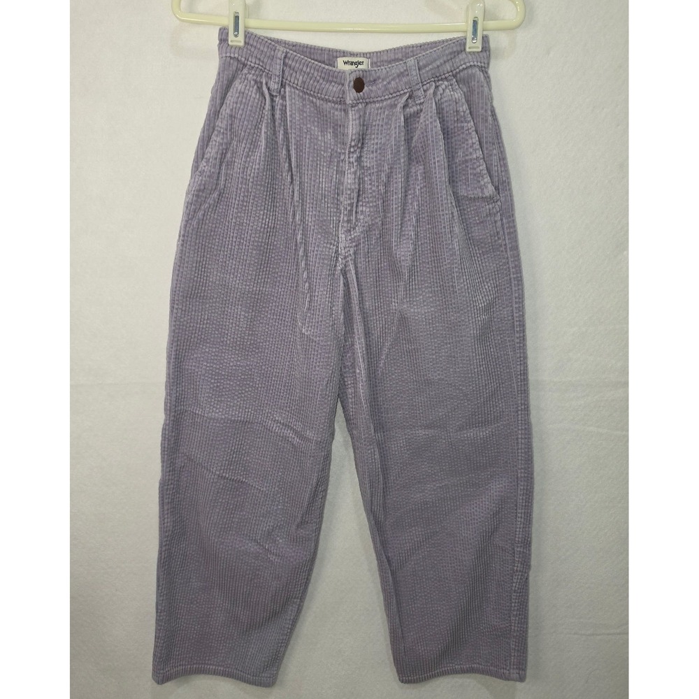 Wrangler Lavender Purple Pleated Barrel Corduroy Pants Vintage W25 L28 W2M83OXGE
